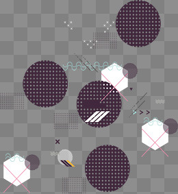 孟菲斯圆形图案元素,免抠元素
