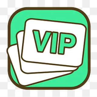 绿色手绘圆角VIP会员元素,免抠元素