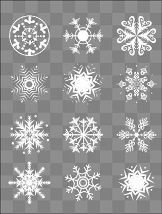 卡通花纹雪花装饰,免抠元素
