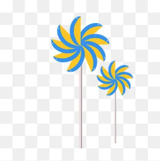 手绘卡通风车png素材,免抠元素