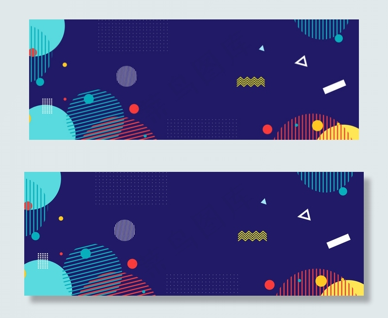 紫色几何波点线条淘宝促销banner背景图片素材