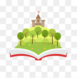 卡通书上城堡矢量图,免抠元素
