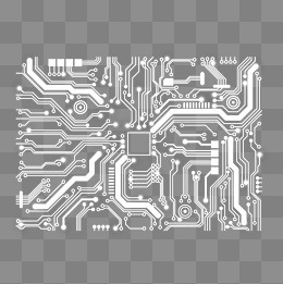 白色创意科技芯片元素,免抠元素