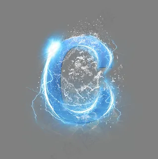蓝色水晶电水字母C 蓝色水晶电水字母C