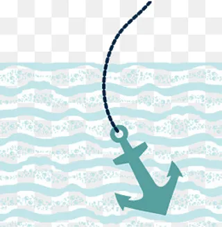 矢量图蓝色的船锚,免抠元素