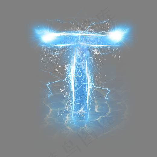 蓝色水晶电水字母T,免抠元素艺术字(3000*3000px)psd模版下载