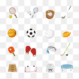 卡通手绘体育项目,免抠元素