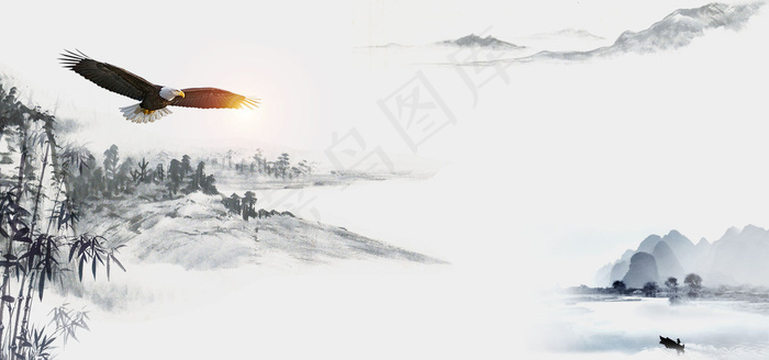 中国风放飞梦想海报背景图片素材