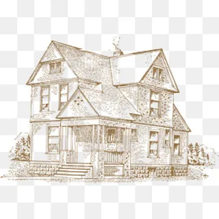 创意别墅图案手绘别墅户型图矢量,免抠元素