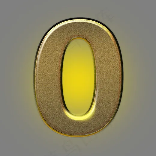 黑金光效PSD倒计时数字0(3000*3000px)psd模版下载