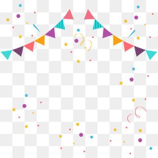 矢量手绘庆祝彩旗,免抠元素