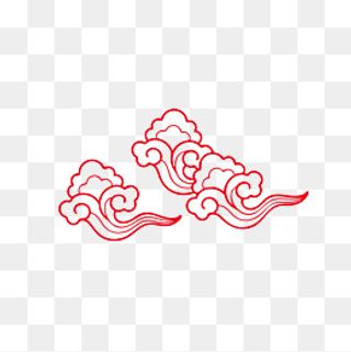 三朵祥云花纹,免抠元素