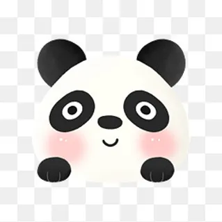 卡通扁平化熊猫头像设计