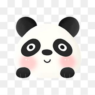 卡通扁平化熊猫头像设计