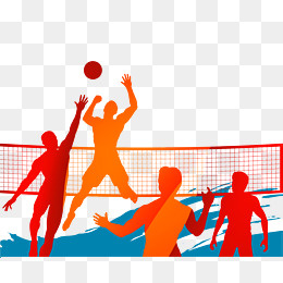 排球运动人物剪影插画