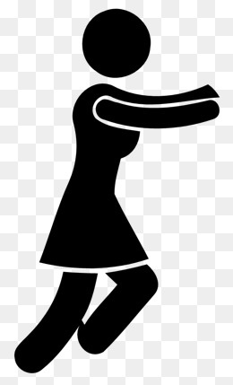 卡通火柴人女标志,免抠元素