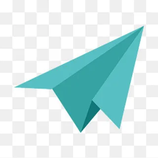 蓝色折纸飞机元素