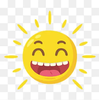 卡通开怀大笑的太阳矢量
