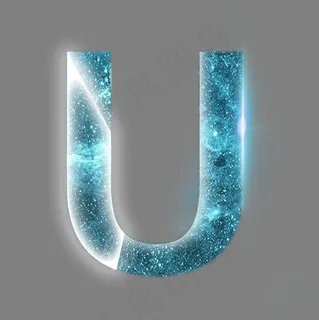 炫酷星空光效分割数字U