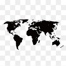 黑色世界地图,免抠元素(1500*1500px)ai矢量模版下载