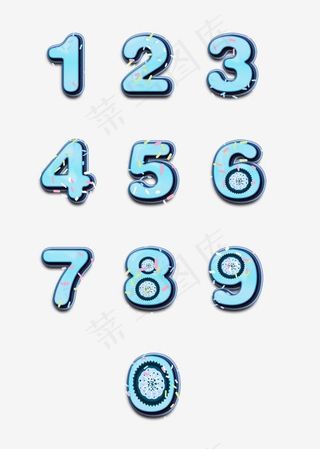 卡通数字合集艺术字设计菜鸟图库