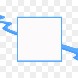 蓝色卡通边框水流造型