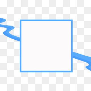 蓝色卡通边框水流造型