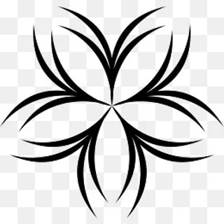 手绘黑色花瓣形状,免抠元素