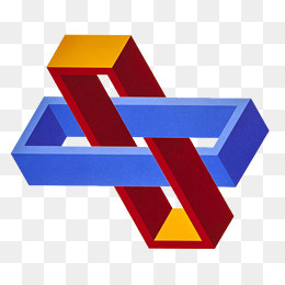 穿插的立体几何图标,免抠元素