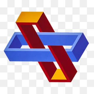 穿插的立体几何图标,免抠元素