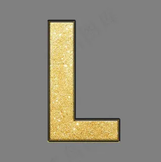 创意黑金金沙PSD字母L