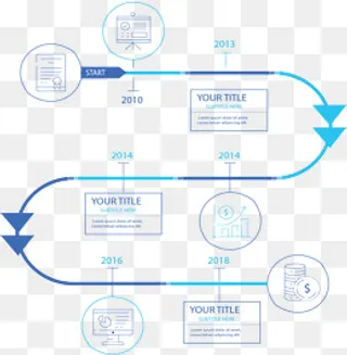 蓝色箭头信息流程图,免抠元素