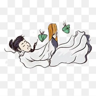 端午节屈原水墨矢量图,免抠元素