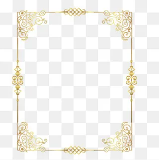 黄色欧式花藤边框,免抠元素