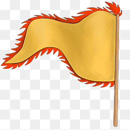 手绘黄色小旗插画