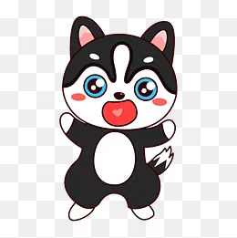 开心的哈士奇表情包(2000*2000px)ai矢量模版下载