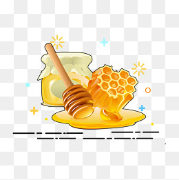 矢量手绘卡通蜂蜜,免抠元素