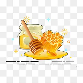 矢量手绘卡通蜂蜜,免抠元素