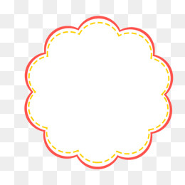 红色实线和黄色虚线构成的圆环,免抠元素