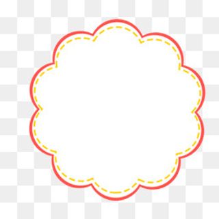 红色实线和黄色虚线构成的圆环,免抠元素