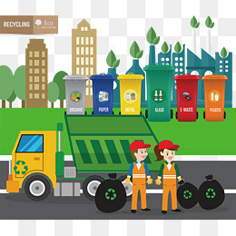 矢量彩色垃圾分类