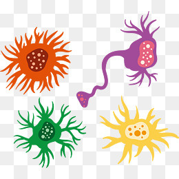 简约彩色医学细胞矢量图
