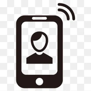 联系方式黑色手机图标,免抠元素