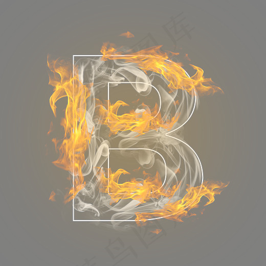 炫酷火焰烟雾光效字母B
