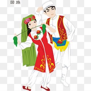 回族人物设计矢量图