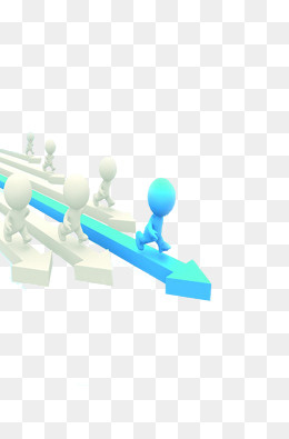 蓝色小人领跑图,免抠元素