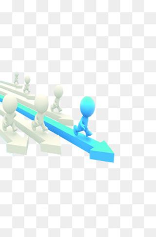 蓝色小人领跑图,免抠元素