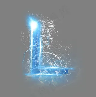 蓝色水晶电水字母L,免抠元素艺术字