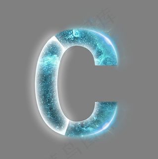 炫酷星空光效分割数字C