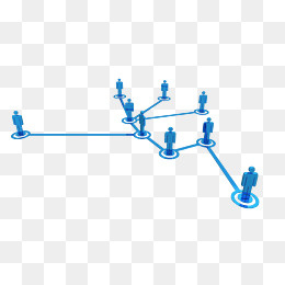 蓝色3D小人人脉图,免抠元素